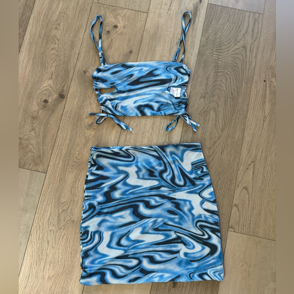 Princess Polly Blue Marble Skirt Set